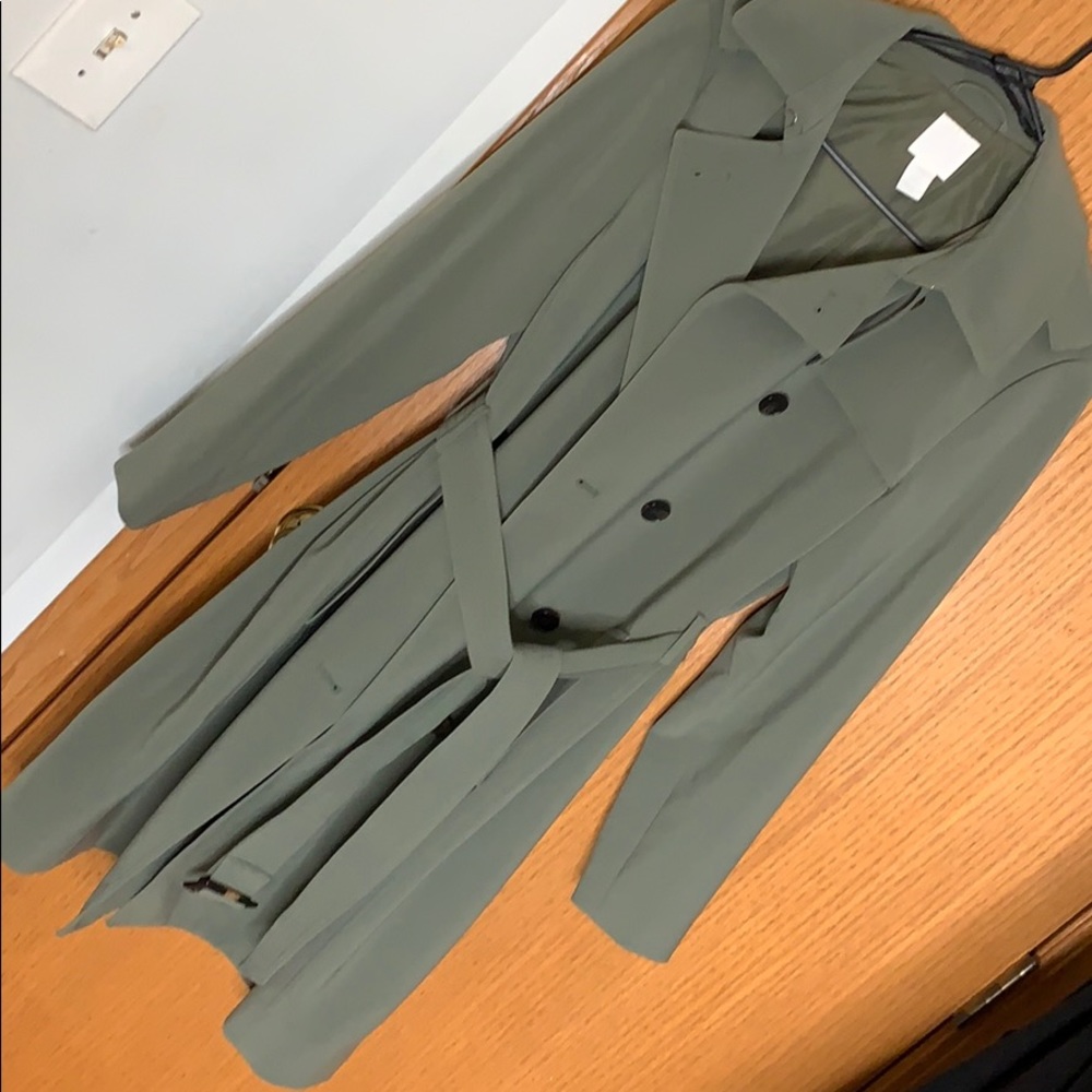 Khaki green trench coat